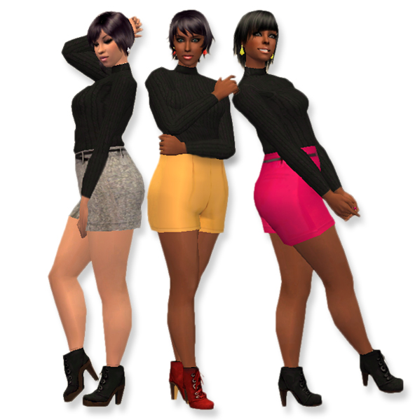 Mod The Sims - Chic Shorts: High Waisted Shorts For AF Sims!